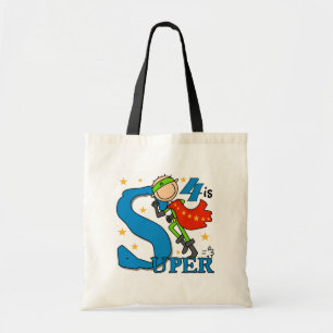 Superhero Boy 4th Birthday Tshirts and Gifts Tote Bag