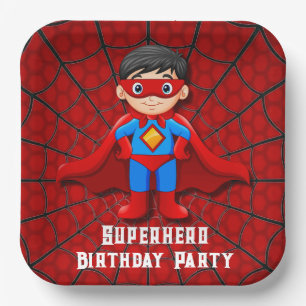 SuperHero Boy Birthday Party Paper Plate