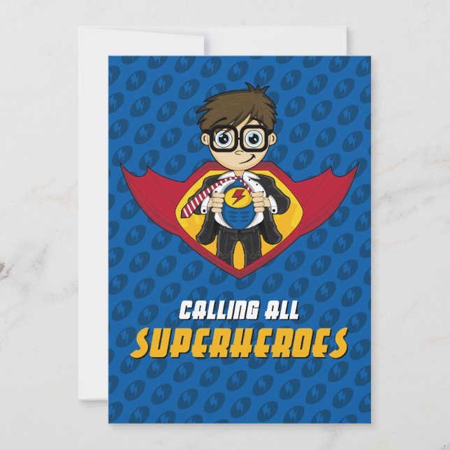 Superhero Boy Party Invite (Front)