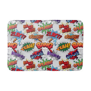 Superhero Bubble Pattern Bath Mat