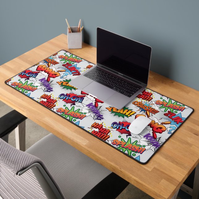 Superhero Bubble Pattern Desk Mat (Office 2)