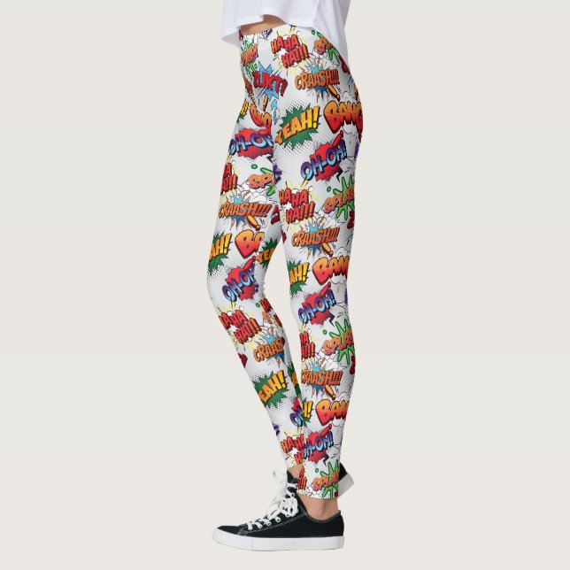 Superhero Bubble Pattern Leggings (Left)