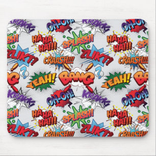 Superhero Bubble Pattern Mouse Pad