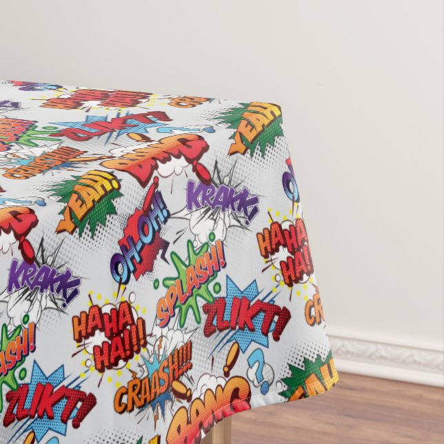 Superhero Bubble Pattern Tablecloth (In Situ)