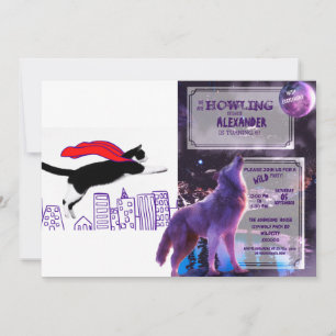 Superhero cat invitation