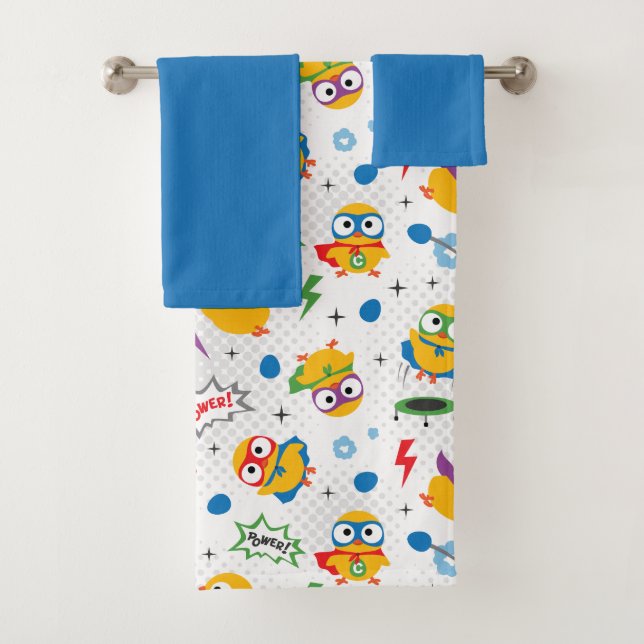 Superhero Chicken Bath Towel Set (Insitu)