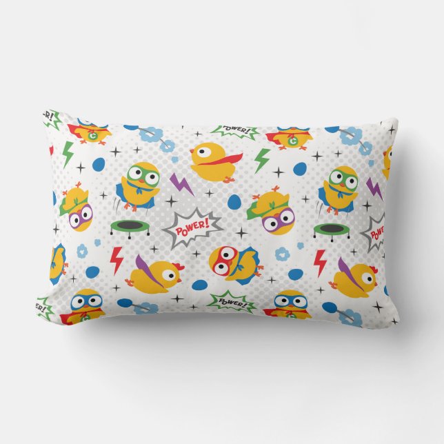 Superhero Chicken Lumbar Pillow (Front)