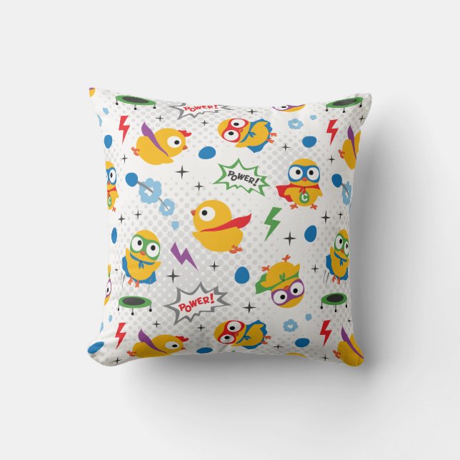 Superhero Chicken Throw Pillow (Front)