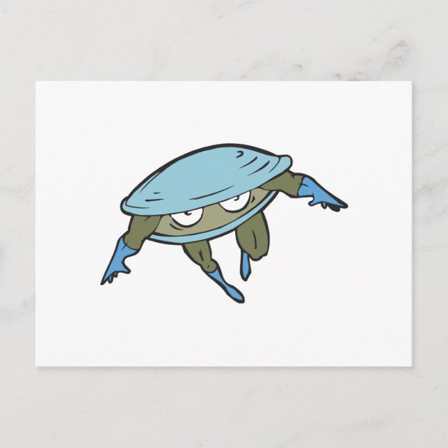 superhero clam postcard (Front)