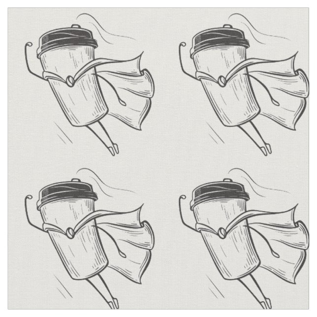 Superhero Coffee Tumbler Fabric (Close Up)