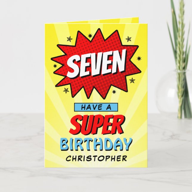 Superhero Comic Book Any Age Birthday Card (Front)