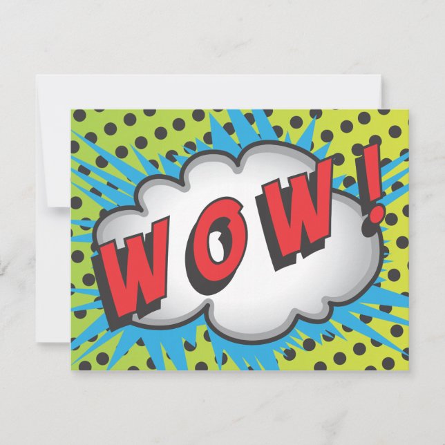 Superhero comic book birthday party Thank you card (Front)