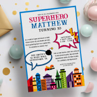 Superhero Comic Book Boys Birthday