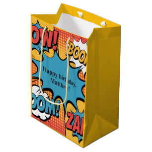 Superhero Comic Book Pop Art Boy Birthday Party Medium Gift Bag