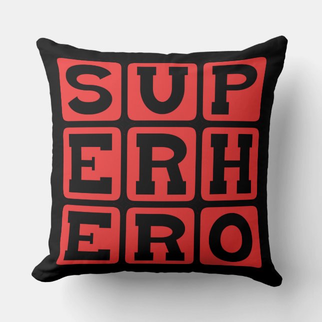 Superhero, Comic Book Protagonist Throw Pillow (Front)