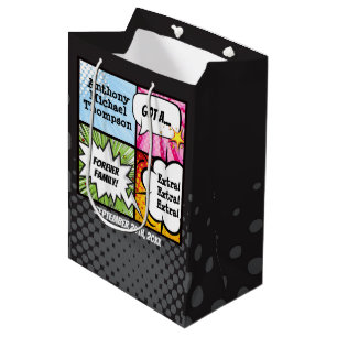 Superhero Comic Book Style Adoption Party Supplies Medium Gift Bag