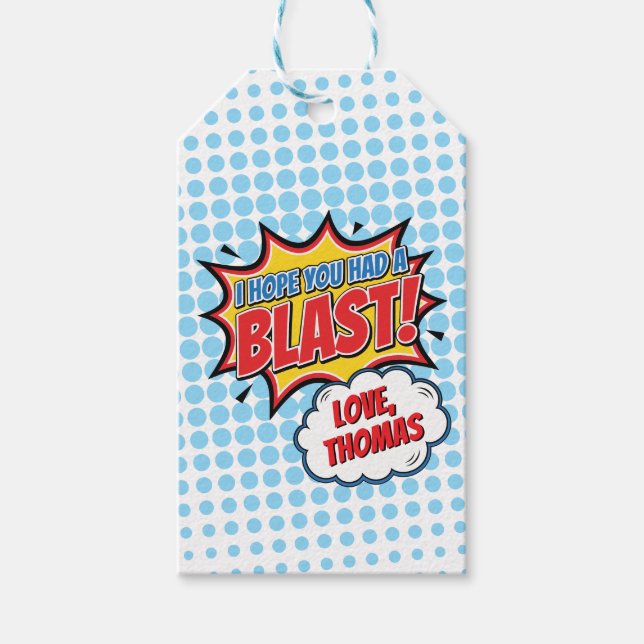 Superhero Comic Book Thank You Favour Tag (Front)