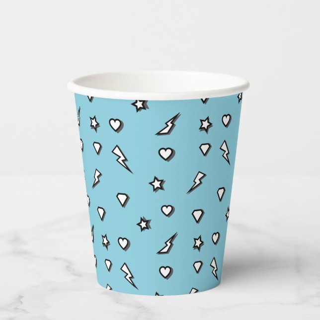 Superhero Comic Pattern Birthday Party Paper Cup (Front)