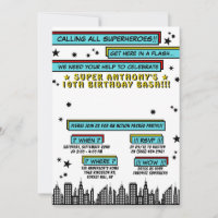 Superhero Comic Photo Any Age Birthday