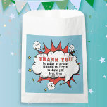 Superhero Comic Speech Bubble Birthday Thank you Favour Bag<br><div class="desc">Superhero Comic Speech Bubble Birthday Thank you favour bag. Add your message and name. Fun cartoon birthday favour tag for boys.</div>