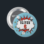 Superhero Comic Speech Bubble Boy Birthday  2 Inch Round Button<br><div class="desc">Superhero Comic Speech Bubble Boy Birthday button. Add your name and age. Fun superhero birthday stickers for boys.</div>