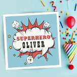 Superhero Comic Speech Bubble Boy Birthday Party  Napkin<br><div class="desc">Superhero Comic Speech Bubble Boy Birthday Party Napkins. Add your name. Fun super hero birthday party for boys.</div>