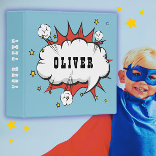 Superhero Comic Speech Bubble Boy Photo Album Binder