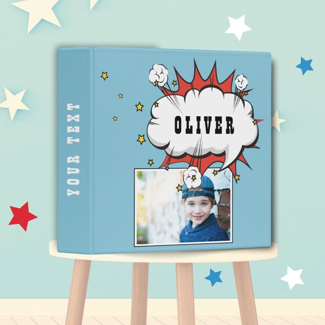 Superhero Comic Speech Bubble Boy Photo Album Mini Binder (Creator Uploaded)