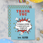 Superhero Comic Speech Cloud Birthday Thank you Postcard<br><div class="desc">Superhero Comic Speech Cloud Birthday Thank you Postcard. This wonderful thank you card features a superhero cartoon speech cloud with stars and a lovely thank you message. It's perfect for expressing gratitude to all your loved ones who attended your kid's birthday celebration. The bright colours and cheerful message will let...</div>