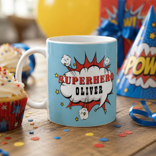 Superhero Comic Speech Cloud Boy  Coffee Mug