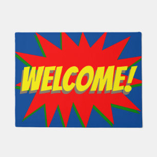 Superhero Comic Welcome Doormat