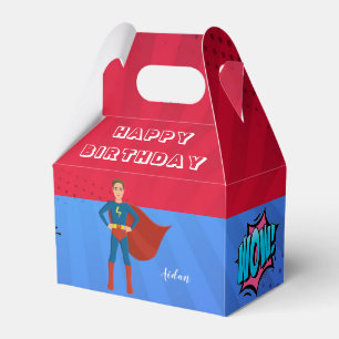 Superhero Custom Photo Birthday Cake Favor Box