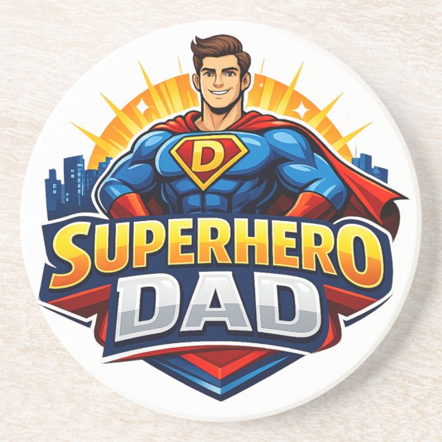 Superhero Dad Coaster (Front)