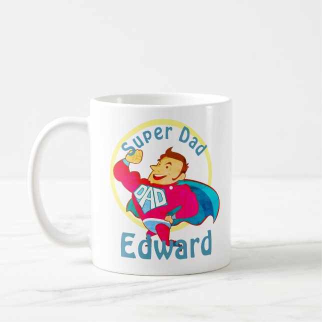 Superhero Dad Custom Coffee Mug (Left)
