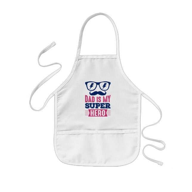 Superhero Dad – My Real Hero Kids Apron (Front)