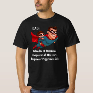 Superhero Dad Personalized Black T-Shirt