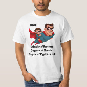 Superhero Dad Personalized White T-Shirt