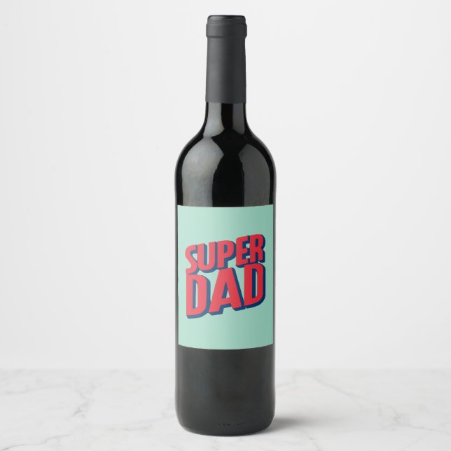 Superhero Dad Wine Label (Front)