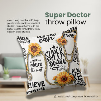 Superhero Doctor Throw Pillow