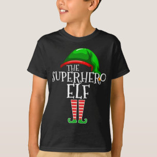 Superhero Elf Matching Family Christmas Gift Outfi T-Shirt