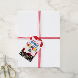 Superhero Favour Tags, Red Gift Tags