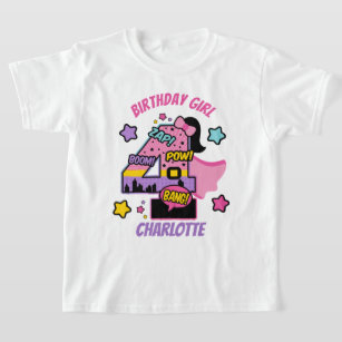 Superhero Fourth Birthday Girl 4th Super Girl T-Shirt