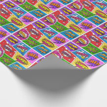 Superhero Gamer Comic book design wrapping paper