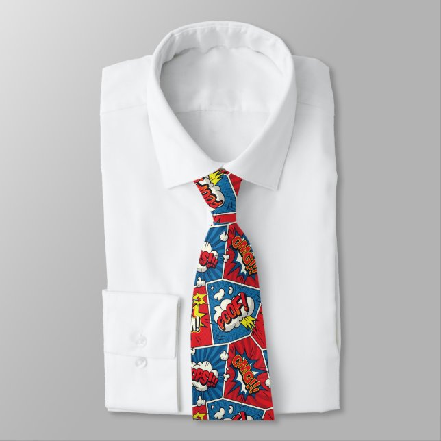 Superhero, Gamer, Comic Book Theme Tie (Tied)