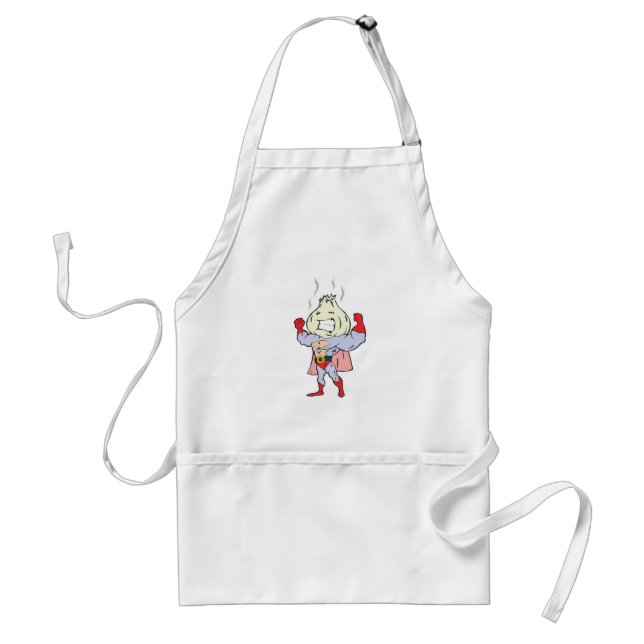 superhero garlic character standard apron (Front)