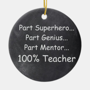 Superhero Genius Mentor Teacher Gift Idea Ceramic Ornament