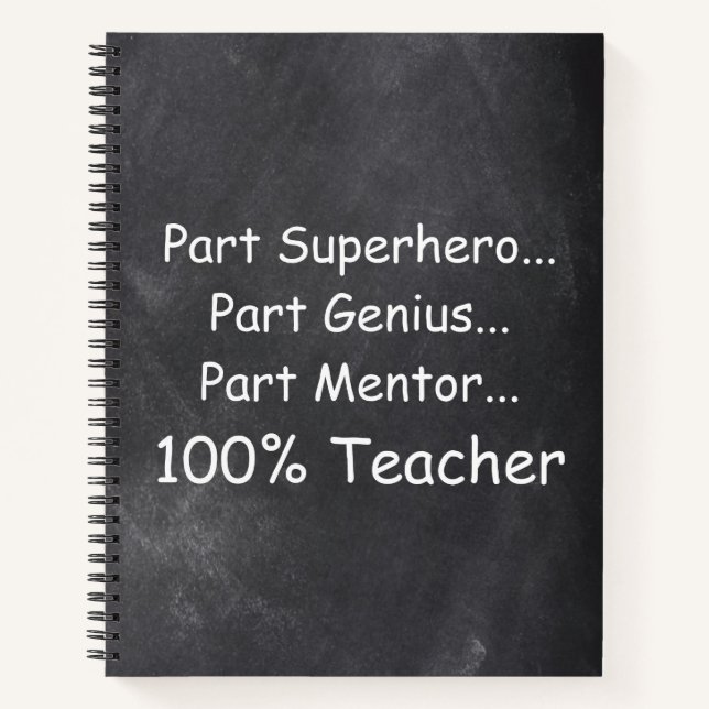 Superhero Genius Mentor Teacher Gift Idea Notebook (Front)
