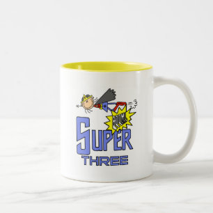 Superhero Girl 3rd Birthday Tshirts and Gifts Two-Tone Coffee Mug
