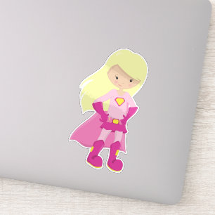 Superhero Girl, Blonde Hair, Cute Girl, Pink Cape