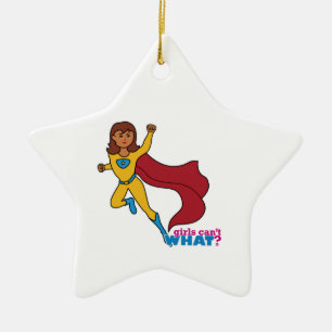 Superhero Girl Ceramic Ornament
